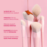 JESSUP Beauty Crystal Pink Comprehensive Brush Set
(14 pcs)